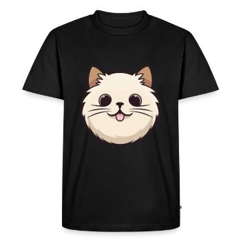 Illustration à l’aquarelle de dessin animé de chat de Birmanie - T-shirt Premium bio Homme - noir - Devant - Nico (187cm)