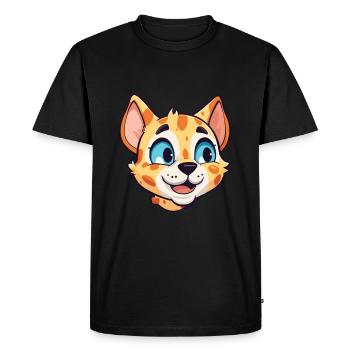 Ocicat Illustration Aquarelle De Dessin Animé Coloré - T-shirt Premium bio Homme - noir - Devant - Nico (187cm)