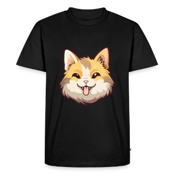 Cyprus Cat Cartoon Watercolor Illustration - Men's Premium Organic T-Shirt - black - Front - Nico (187cm)