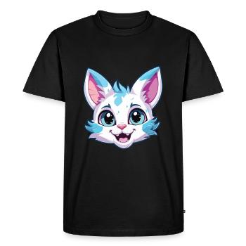 Australian Spotted Mist Cat Cartoon Watercolor Art - Men's Premium Organic T-Shirt - black - Front - Nico (187cm)