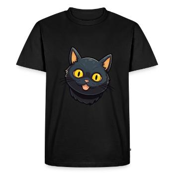 Illustration à l’aquarelle de dessin animé de chat de Bombay - T-shirt Premium bio Homme - noir - Devant - Nico (187cm)
