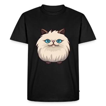 Himalayan Cat Cartoon Watercolor Illustration - Men's Premium Organic T-Shirt - black - Front - Nico (187cm)