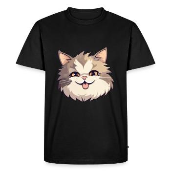 Ragamuffin chat dessin animé illustration à l’aquarelle - T-shirt Premium bio Homme - noir - Devant - Nico (187cm)