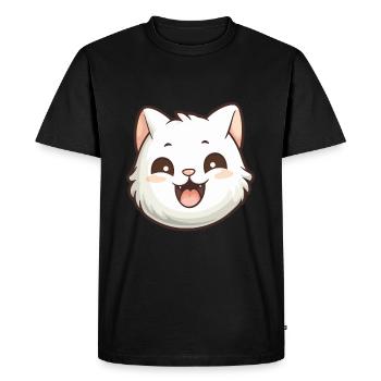 Khao Manee chat dessin animé illustration à l’aquarelle - T-shirt Premium bio Homme - noir - Devant - Nico (187cm)