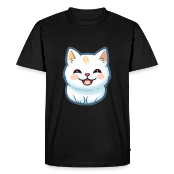 Burmilla chat dessin animé aquarelle illustration - T-shirt Premium bio Homme - noir - Devant - Nico (187cm)
