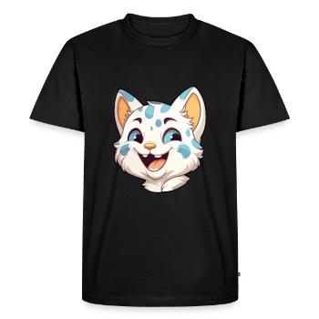 Australian Spotted Mist Cat Cartoon Watercolor Art - Men's Premium Organic T-Shirt - black - Front - Nico (187cm)