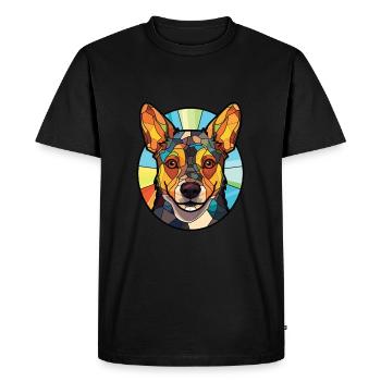 Lancashire Heeler chien race aquarelle colorée - T-shirt Premium bio Homme - noir - Devant - Nico (187cm)