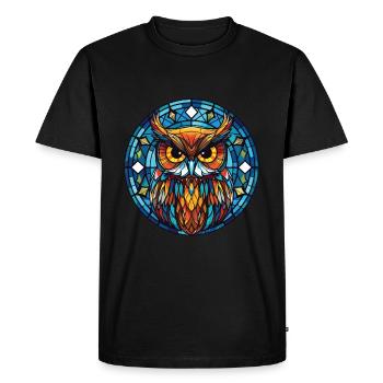 Hibou aquarelle colorée Animal animal de compagnie Illustration - T-shirt Premium bio Homme - noir - Devant - Nico (187cm)