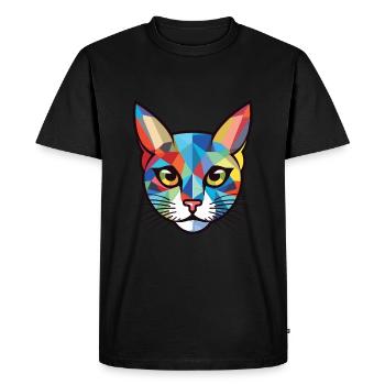 Chaton aquarelle colorée Animal animal de compagnie Illustration - T-shirt Premium bio Homme - noir - Devant - Nico (187cm)