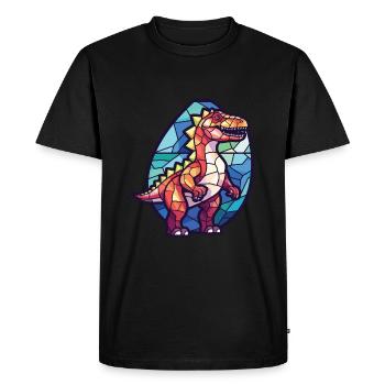 Illustration animale aquarelle colorée de dinosaure - T-shirt Premium bio Homme - noir - Devant - Nico (187cm)