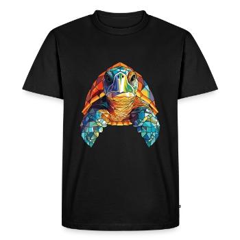 Tortue de mer aquarelle colorée illustration animale - T-shirt Premium bio Homme - noir - Devant - Nico (187cm)