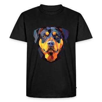 Rottweiler Chien Aquarelle Colorée Animal Cartoon - T-shirt Premium bio Homme - noir - Devant - Nico (187cm)
