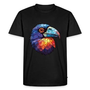 Corbeau aquarelle colorée Animal animal de compagnie Illustration - T-shirt Premium bio Homme - noir - Devant - Nico (187cm)