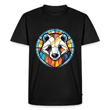Blaireau Aquarelle Colorée Animal Illustration D’animaux De Compagnie - T-shirt Premium bio Homme - noir - Devant - Nico (187cm)