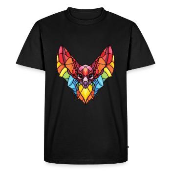 Bat Colorful Watercolor Animal Pet Illustration - Men's Premium Organic T-Shirt - black - Front - Nico (187cm)