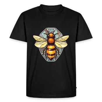 Bee Colorful Watercolor Animal Pet Illustration - Men's Premium Organic T-Shirt - black - Front - Nico (187cm)