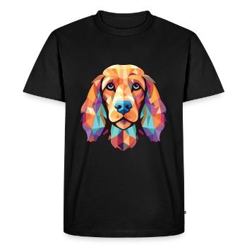 Cocker anglais chien aquarelle colorée animal de compagnie - T-shirt Premium bio Homme - noir - Devant - Nico (187cm)