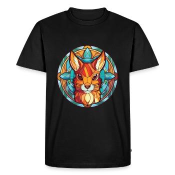 Squirrel Colorful Watercolor Animal Illustration - Men's Premium Organic T-Shirt - black - Front - Nico (187cm)