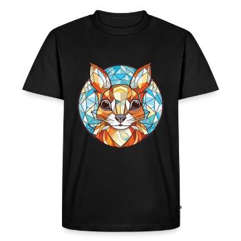 Squirrel Colorful Watercolor Animal Illustration - Men's Premium Organic T-Shirt - black - Front - Nico (187cm)