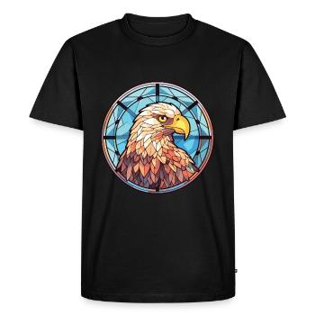 Eagle Colorful Watercolor Animal Pet Illustration - Men's Premium Organic T-Shirt - black - Front - Nico (187cm)