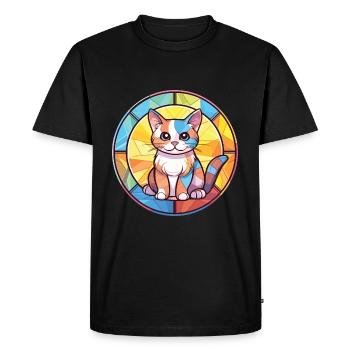 Chaton bébé chat coloré aquarelle Animal Cartoon - T-shirt Premium bio Homme - noir - Devant - Nico (187cm)
