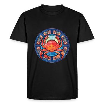 Crab Colorful Watercolor Animal Pet Illustration - Men's Premium Organic T-Shirt - black - Front - Nico (187cm)