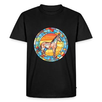 Âne Coloré Aquarelle Animal Animal De Compagnie Illustration - T-shirt Premium bio Homme - noir - Devant - Nico (187cm)