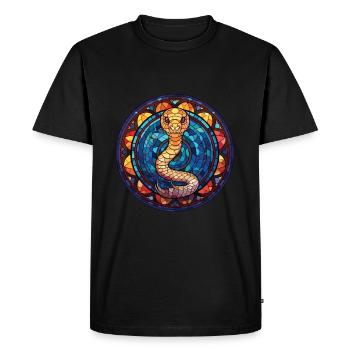 Cobra Coloré Aquarelle Animal Animal Illustration - T-shirt Premium bio Homme - noir - Devant - Nico (187cm)