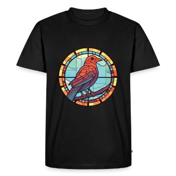 Corbeau Coloré Aquarelle Animal Animal De Compagnie Illustration - T-shirt Premium bio Homme - noir - Devant - Nico (187cm)