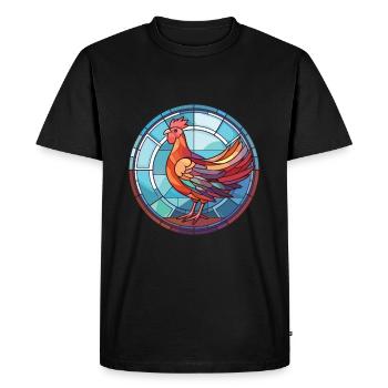 Poule Coloré Aquarelle Animal Animal De Compagnie Illustration - T-shirt Premium bio Homme - noir - Devant - Nico (187cm)