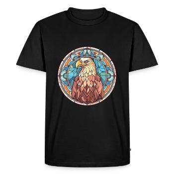 Eagle Colorful Watercolor Animal Pet Illustration - Men's Premium Organic T-Shirt - black - Front - Nico (187cm)