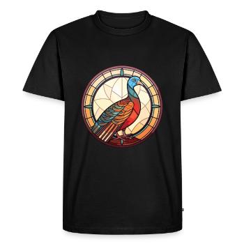 Pheasant Colorful Watercolor Animal Illustration - Men's Premium Organic T-Shirt - black - Front - Nico (187cm)