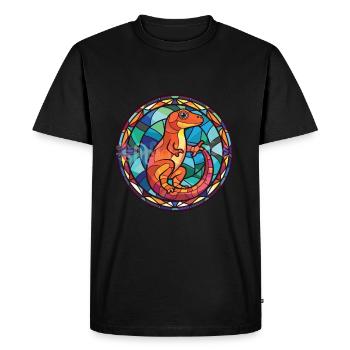 Salamandre colorée aquarelle Animal Illustration - T-shirt Premium bio Homme - noir - Devant - Nico (187cm)