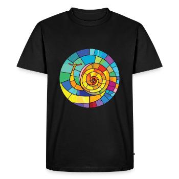 Escargot aquarelle colorée Animal animal de compagnie Illustration - T-shirt Premium bio Homme - noir - Devant - Nico (187cm)