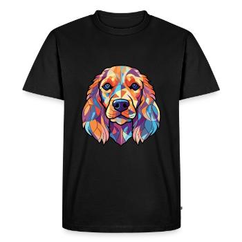 English Cocker Spaniel Dog Colorful Watercolor Pet - Men's Premium Organic T-Shirt - black - Front - Nico (187cm)