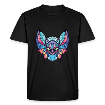 Bat Colorful Watercolor Animal Pet Illustration - Men's Premium Organic T-Shirt - black - Front - Nico (187cm)