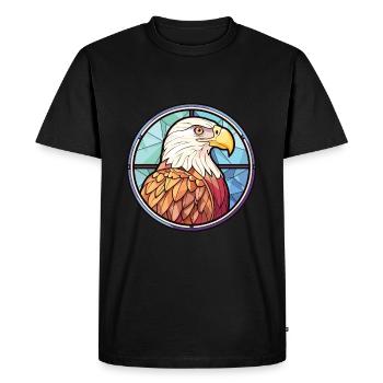 Eagle Colorful Watercolor Animal Pet Illustration - Men's Premium Organic T-Shirt - black - Front - Nico (187cm)