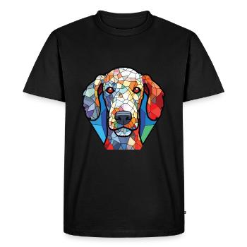 Bedlington Terrier Dog Breed Colorful Watercolor - Men's Premium Organic T-Shirt - black - Front - Nico (187cm)