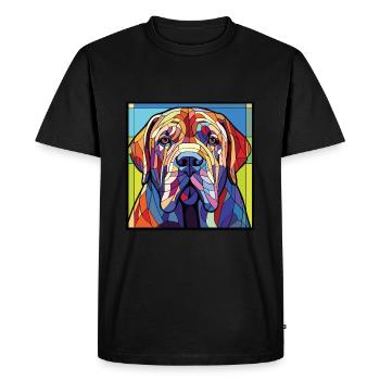 Neapolitan Mastiff Dog Breed Colorful Watercolor - Men's Premium Organic T-Shirt - black - Front - Nico (187cm)