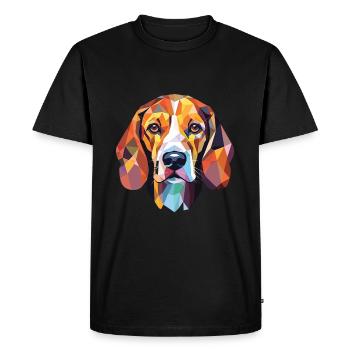 Illustration à l’aquarelle de race de chien Fousek Cesky - T-shirt Premium bio Homme - noir - Devant - Nico (187cm)