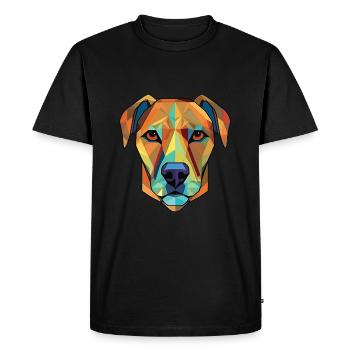 Black Mouth Cur Dog Breed Watercolor Illustration - Men's Premium Organic T-Shirt - black - Front - Nico (187cm)
