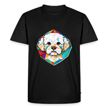 Bichon frisé race de chien Illustration à l’aquarelle - T-shirt Premium bio Homme - noir - Devant - Nico (187cm)