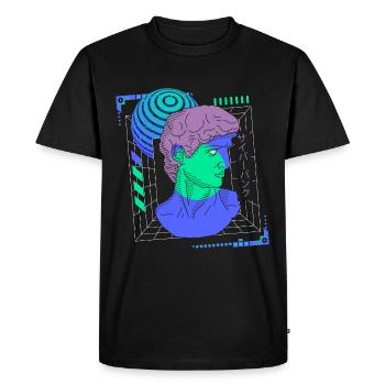 Cyborg Streetwear Synthwave Science-fiction - T-shirt Premium bio Homme - noir - Devant - Nico (187cm)