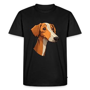 Lurcher chien race dessin animé Kawaii Illustration - T-shirt Premium bio Homme - noir - Devant - Nico (187cm)
