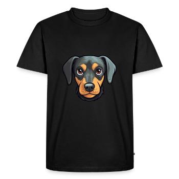 Nouvelle-Zélande Tête Chien Race Cartoon Kawaii Illus - T-shirt Premium bio Homme - noir - Devant - Nico (187cm)