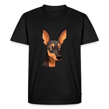 Manchester Terrier Dog Breed Cartoon Kawaii Illust - Men's Premium Organic T-Shirt - black - Front - Nico (187cm)