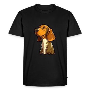 Majestic Tree Hound Dog Breed Cartoon Kawaii Illus - Men's Premium Organic T-Shirt - black - Front - Nico (187cm)