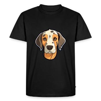 Leopard Cur Dog Breed Cartoon Kawaii Illustration - Men's Premium Organic T-Shirt - black - Front - Nico (187cm)