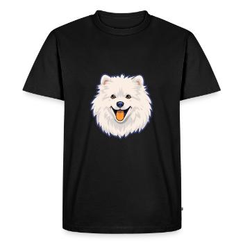 Japanese Spitz Dog Breed Cartoon Kawaii Illustrati - Men's Premium Organic T-Shirt - black - Front - Nico (187cm)