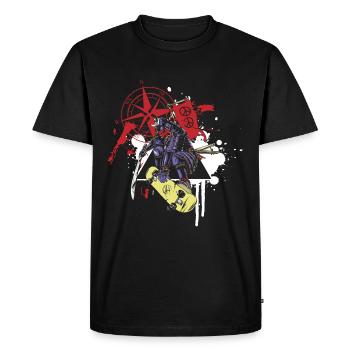 Tattoo Skull Skull Horloge - T-shirt Premium bio Homme - noir - Devant - Nico (187cm)
